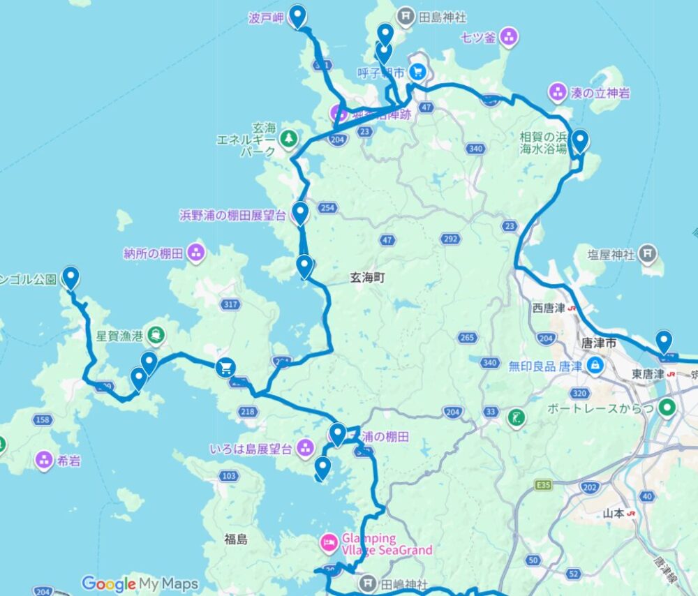 408佐賀の海岸ドライブマップ